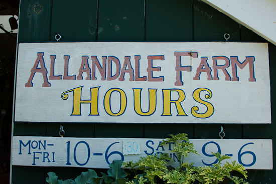Allandale Farm sign.