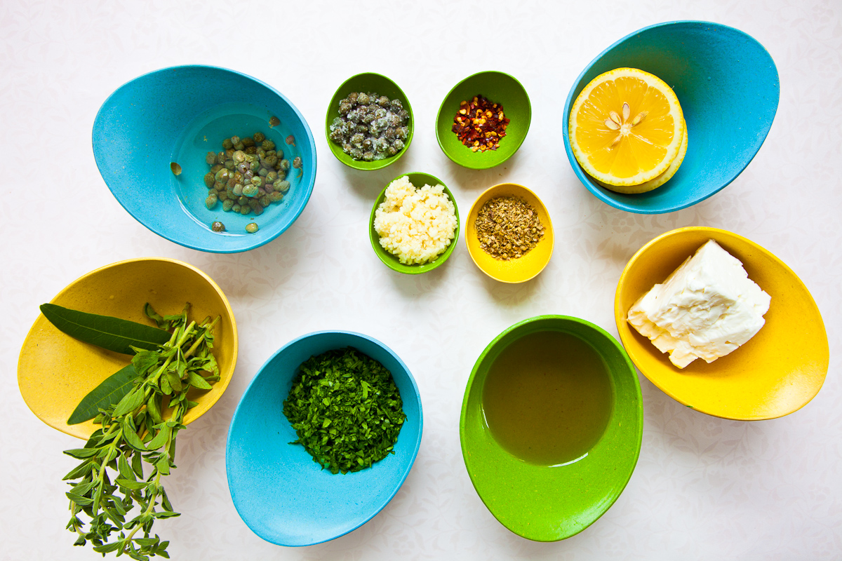 Grilled Sardines with Feta and Salmoriglio -7413