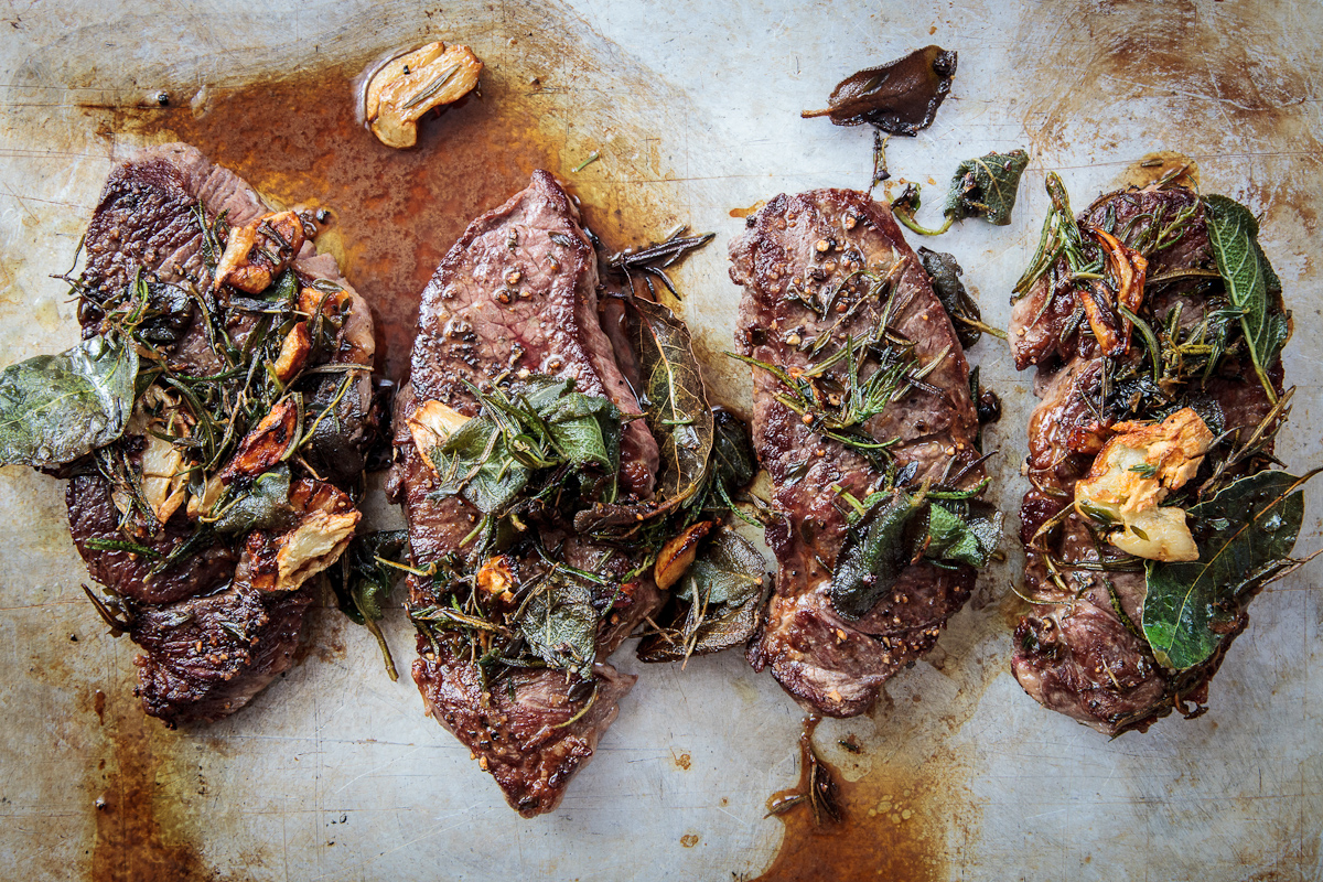 Lamb Steaks with Herbs and Caramelized Garlic-10
