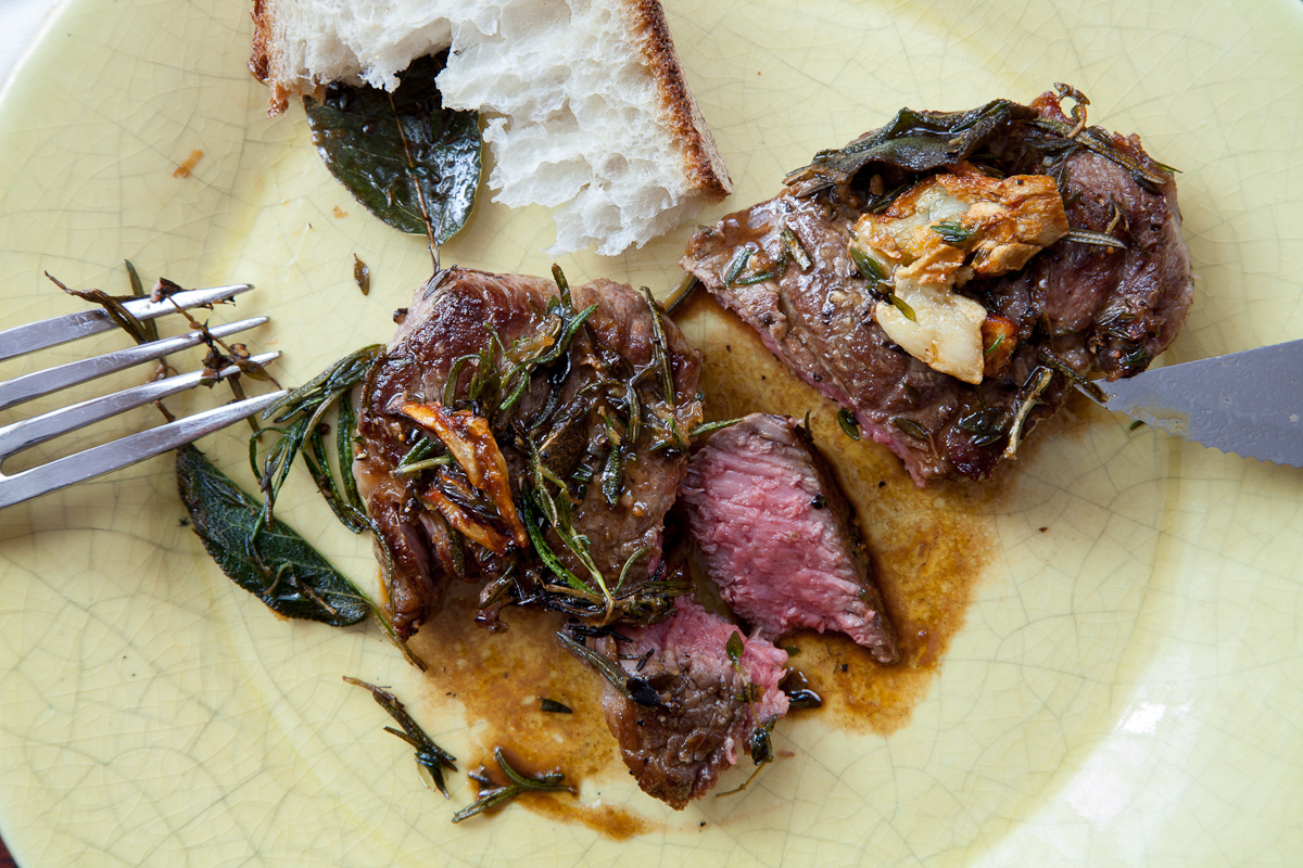 Lamb Steaks with Herbs and Caramelized Garlic-11