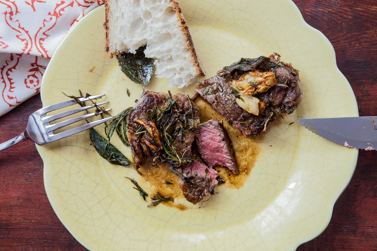 Lamb Steaks with Herbs and Caramelized Garlic-2