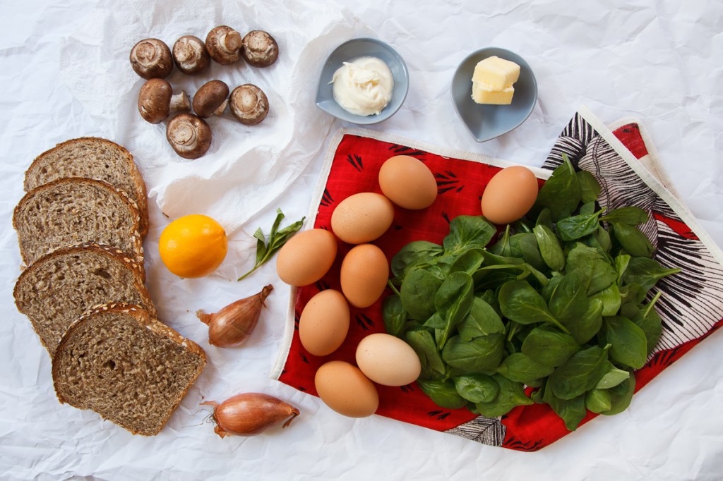 Shirred Eggs with Spinach and Mushrooms TGF -2