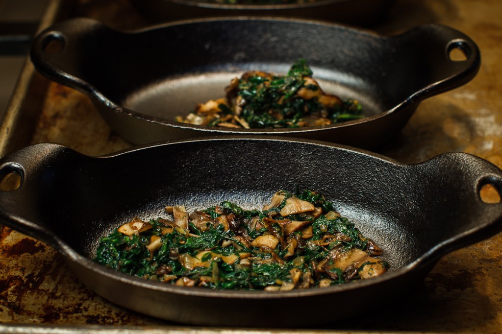 Shirred Eggs with Spinach and Mushrooms TGF -5