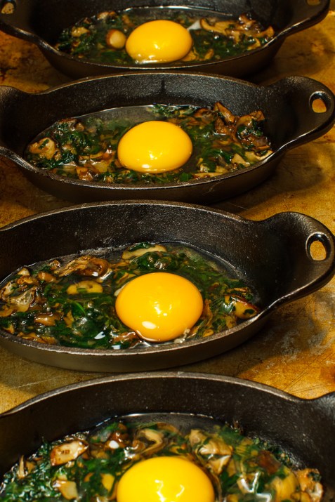 Shirred Eggs with Spinach and Mushrooms TGF -6