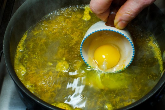 Tofu Stir-Fry with Bitter Melon, Sweet Potatoes and Turmeric Poached Eggs TGF-5