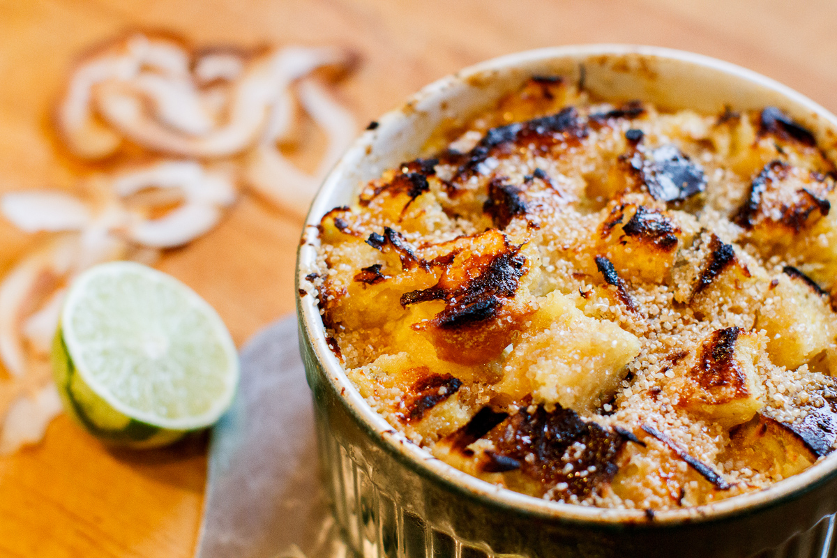 Coconut Banana Lime Bread Pudding TGF-1