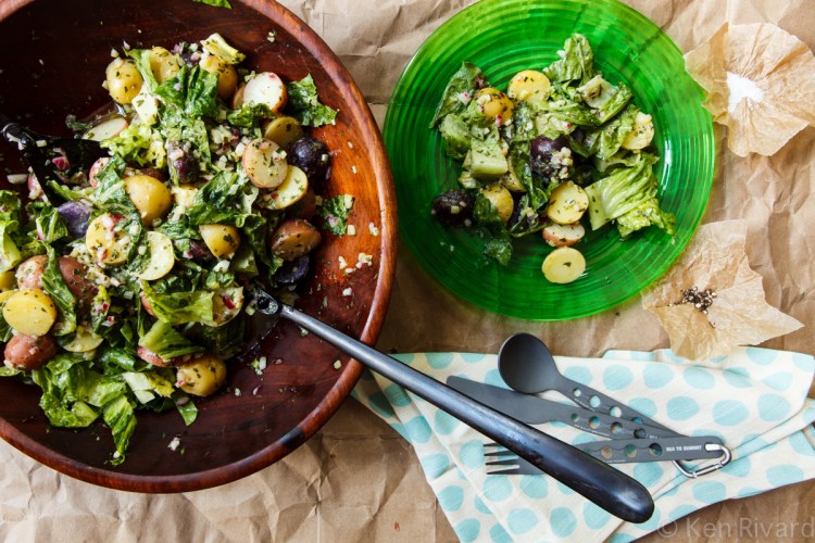Potato Salad with Wilted Lettuce and Dijon Vinaigrette-0625