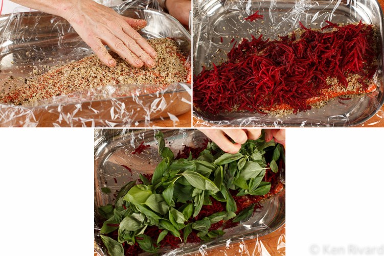 Beet-cured gravlax 3-5-2