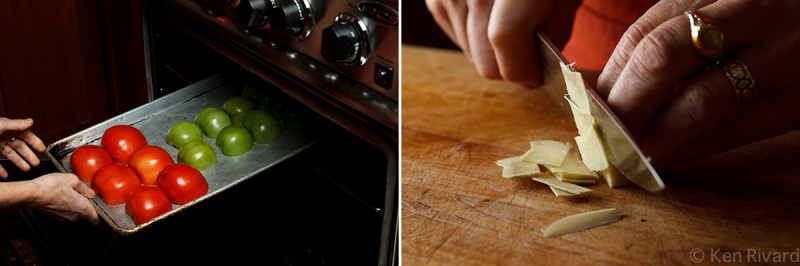 Bucatini with Red and Green Tomatoes 2-1-2