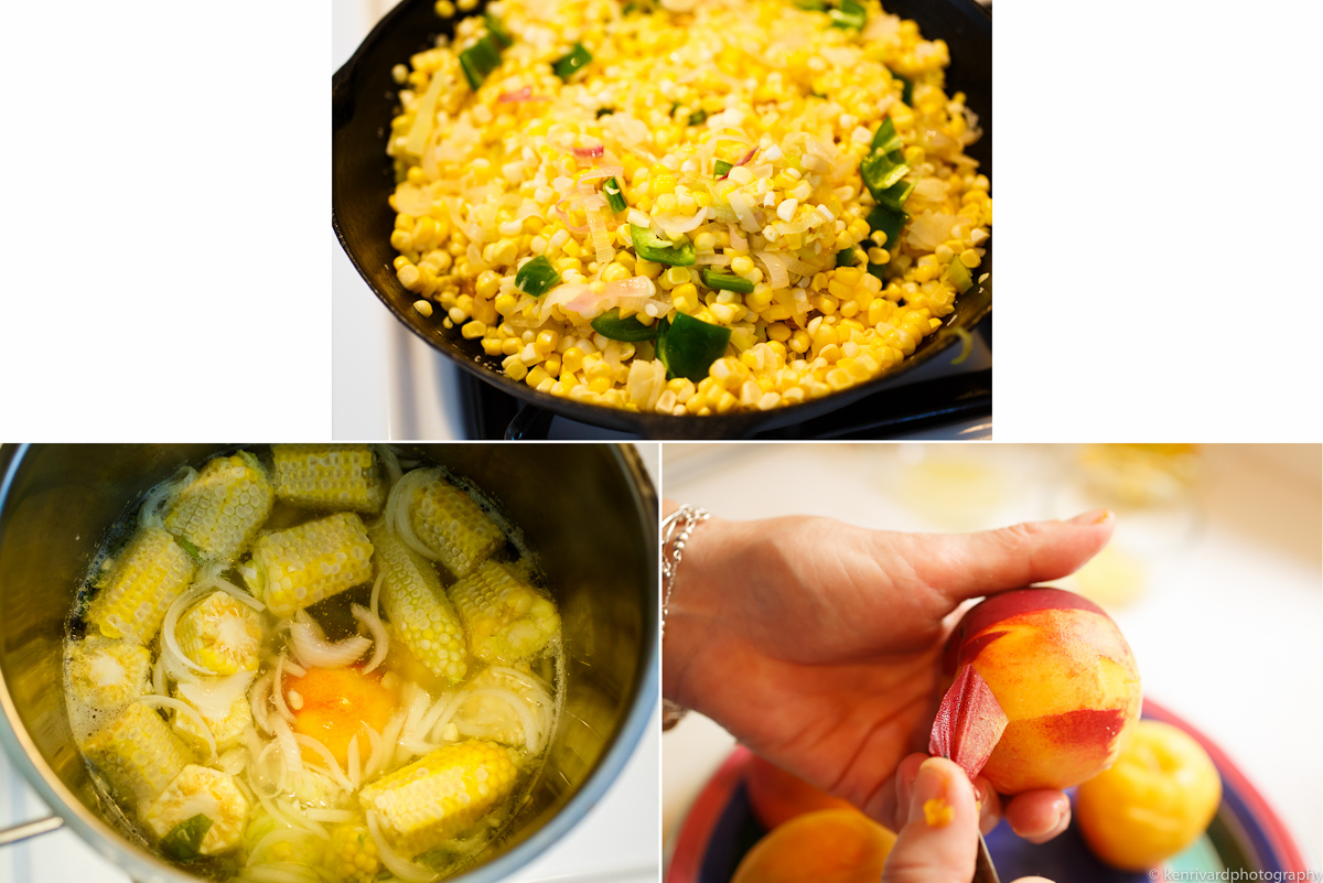 Chilled Corn and Peach Soup with Basil 3-3-2