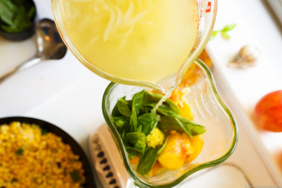 Chilled Corn and Peach Soup with Basil-4352