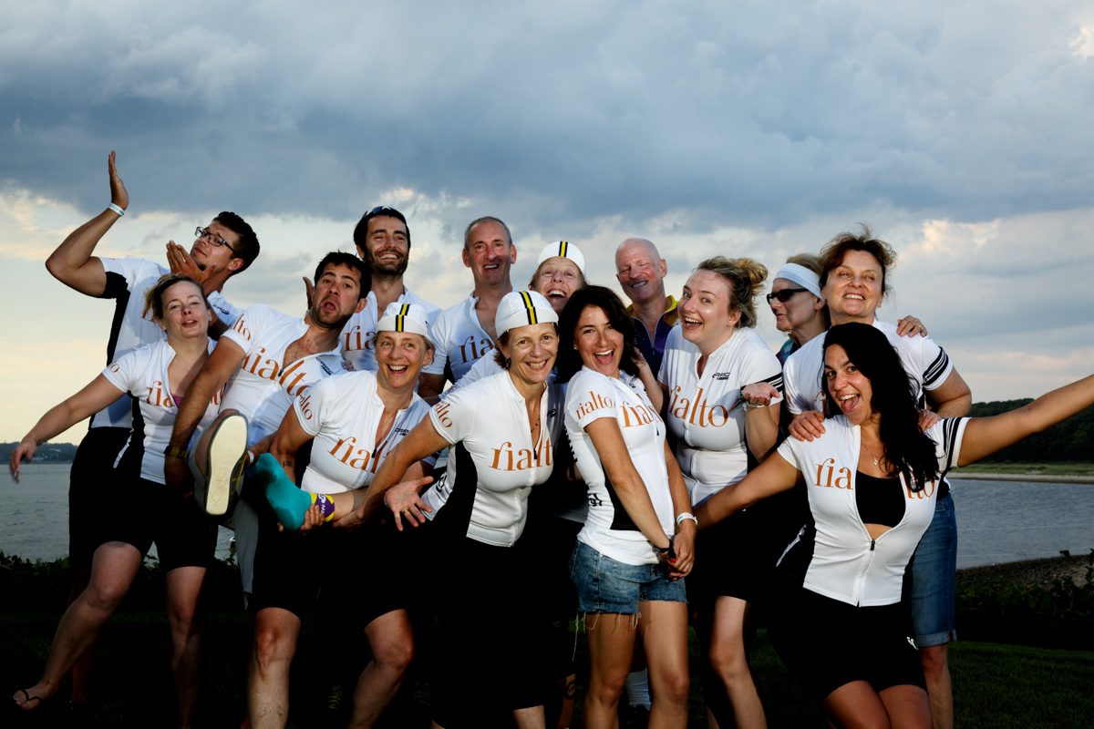 PMC photos, beginning with team photos at Marcy's, various family photos (Keven Klein family, Marcy, Adams sisters, Tomas and Ronnie, etc.) ending with Provincetown finish line photos.