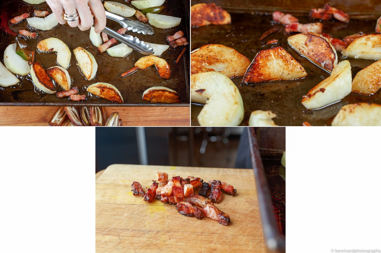 Roasted turnips with bacon and dates 3-4-2